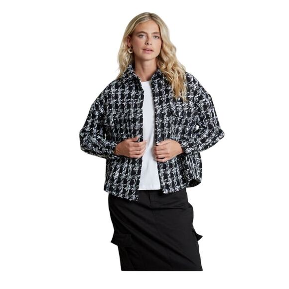 Native Youth Melia Women’s XS Cropped Blazer Jacket Quiet Luxury Office Holiday - Picture 1 of 7